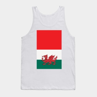 Wales Rugby Tricolour Flag Design Tank Top